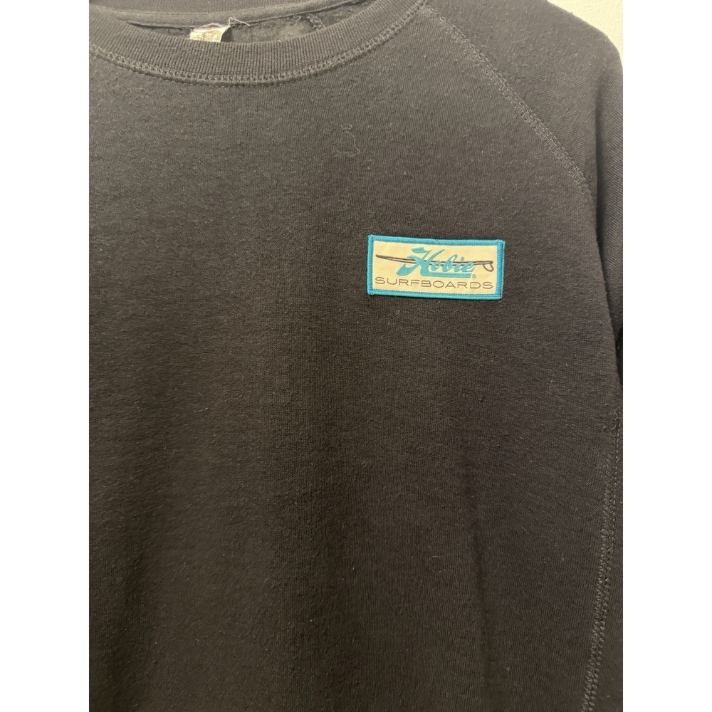 Men's Hobie Surfboard Black Crewneck Sweatshirt Adult Large Embroidered Logo - Picture 2 of 8